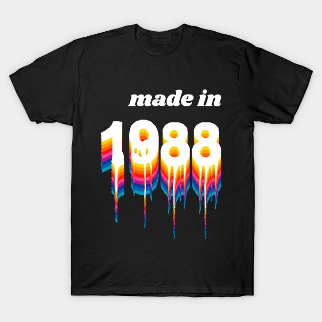 Made in 1988 Year Liquid Retro Vintage T-Shirt by Liquids